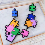 キラキラカラフルパズル□アシンメトリーピアス