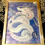 金龍エネルギーアート✨縁起物　一筆龍　絵画　置物　龍　隕石　開運
