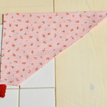 キッズ★ゴム付き三角巾★ストライプお花