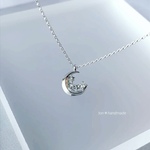 月と星屑のネックレス　シルバー ロジウム ムーン スター メンズ ペア