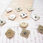 縫い付けマグネットホック 金古美　約15mm～17mm  20個  (KUG6)