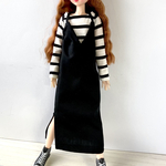 ジェニーちゃんの洋服☆脇スリットサロペットスカート☆27㎝ドール