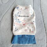 犬服！Msize！スプラッシュステッチ！デニムスカート