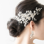 ◇ヘッドドレス＆ピアスorイヤリング◇moderne‐ウェディング　ヘアアクセサリー　　セット　ブライダル　