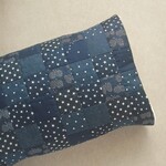 ガーゼの枕パッド 55×55cm（星柄×ネイビー）パッチワークの枕パッド、リバーシブル仕様