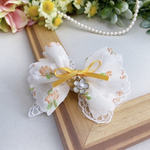 ワンコ用バレッタ♡レースFlower✧︎イエロー