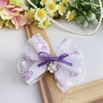 ワンコ用バレッタ♡レースFlower✧︎パープル