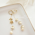 new in✨simple gold flower&pearl
