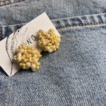 pearl yellow ぽこぽこflowerピアス・イヤリング