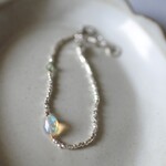 カレンシルバー　オパールとグリーンカイヤナイトのブレスレット　（Silver925）
