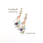 限定1点＊NEW!小花×ラセンのトリプルドロップピアス