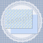 【SALE】ガーベラ×タータンチェック_Blue 10枚