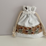 [manami1104様専用] インド刺繍リボン 巾着ポーチ ブラウン(送料無料)