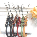 本皮小花ストラップ