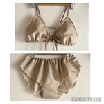 ゆるブラ&ふんどしパンツ 上下セット　リラックスブラ　リラックスショーツ　ベージュ　透けにくいインナー