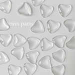 clear Heart cabochonparts10p