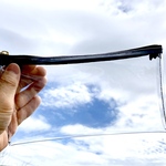 超便利❗️両面クリア生地　携帯ポーチ　お財布ポーチ　マスクポーチ　ペンケース　20cmファスナーブラック