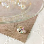 【80個】【10mm】【オーロラクリア】 鈴丸　ビーズ　ドロップ　アクセサリパーツ ハンドメイド　DIY