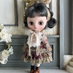 1406 ミディブライスサイズ garnet×flour ワンピース Blythe ミディブライス モンストドール アウトフィット 洋服