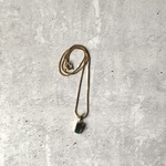 Vintage 80s retro green onyx gold necklace レトロ ヴィンテージ 天然石 グリーンオニキス ゴールド ネックレス