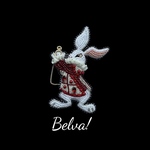  ビーズ刺繍のブローチ　-白ウサギ (レッドジャケット)-rabbit