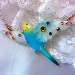 フライングセキセイインコ（花有）・4・イエローフェイス