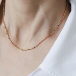 金属アレルギー対応  18kgp　ステンレス　カラフルビーズネックレス　つけっぱなし　普段使い