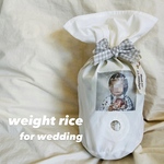 [3セット] 〖体重米〗ウェディング　結婚式　両親贈呈品　米袋　写真入り　コットン　