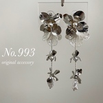 bridal pierce🌼ブライダル　ウェディング　結婚式　披露宴　ステンレス　シルバー　フラワー　花びら　パール　チェーン　大ぶり　ロング