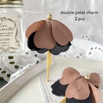 2pcs★charm・double petal & chain/camel（花びらチャーム）
