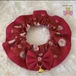 lovely 🎀 Cat frills ୨୧﻿ (レッドレースフラワー × ワインレッド) 