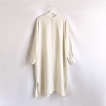 リネンロングシャツドレス　ライトイエロー　