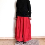 ワイドなバルーンパンツ　レッド