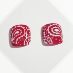 親指用 Footネイル Red Paisley