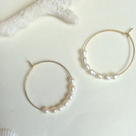 淡水パールのフープピアス