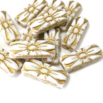 レクタングルフラワー 20㎜×8㎜ 6個 チェコビーズ