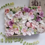 胡蝶ランと紫陽花のBOXフラワーアレンジメント ピンク×パープル