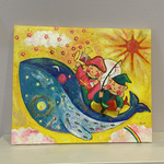 ✨✨大黒天と恵比寿✨✨宇宙のくじらに乗って🐳縁起の良い🌈happyを呼び込む癒しの原画