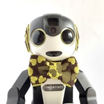 ロボホン　畳縁　蝶ネクタイ【チョコバナナ】黄色　焦げ茶　ハート