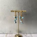 Vintage 80s USA rough cut turquoise earrings レトロ ヴィンテージ ラフカット 天然石 ターコイズ イヤリング/ピアス デッドストック