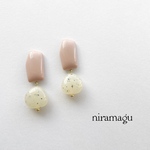 smoky pink＊design beads pierce