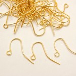 100pcs♪シンプルフックピアス金具/ゴールド