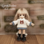 ＊オビツ11 フード付きクマ柄トレーナー ドール服 ねんどろいどどーる＊