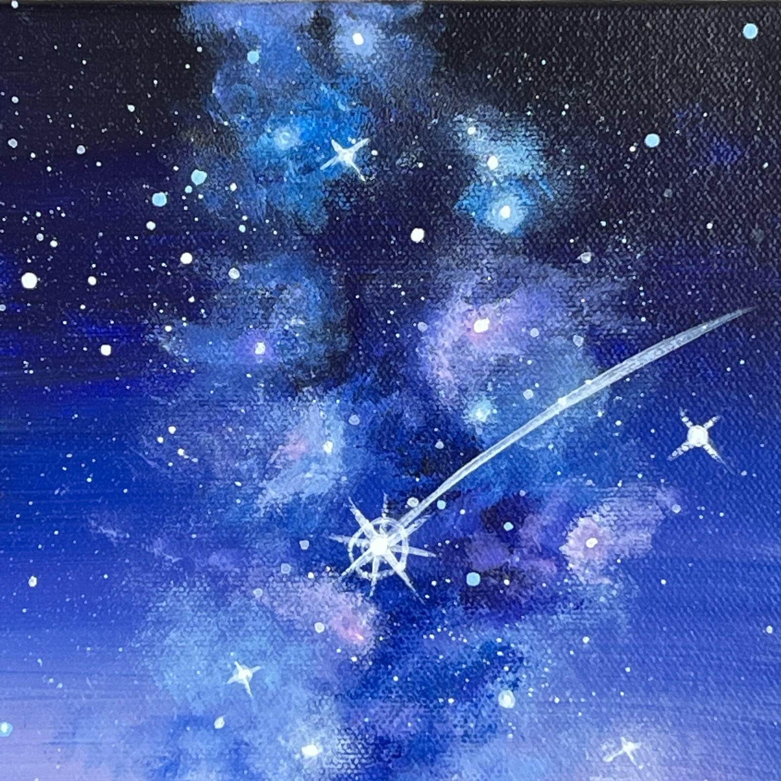 アクリル画 城と星空 戦姫絶唱シンフォギアXV』より、“天使と悪魔”がテーマの描き
