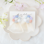 【 ハルカゼ 】a. color / 刺繍ピアス（ イヤリング ）