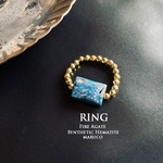 【御売約3*31★ohfriend様】　　RING360-166ファイヤーアゲートBLUE*天然石リング ゴムの指輪　HEMATITE stretch [送料無料] 
