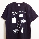 MY LIFE STYLE Tシャツ(ブラック×ホワイト)