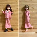 リカちゃんサイズ　ピンクブラウススーツとパーカー