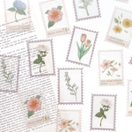 切手風 フレークシール 30枚set《Flowers》 [F624]