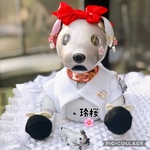 可愛らしいフラワー（ピンク）×ハートのパール